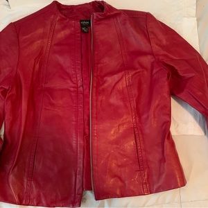 Alfani Red Leather Jacket